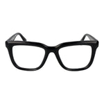 Guess Black Unisex Glasses Frame, full-rim rectangular style, plastic material, size 52-19-145 with spring hinge, includes branded case.