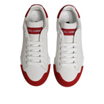 Dolce & Gabbana White Leather DG Logo Low Top Sneakers Shoes