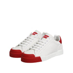 Dolce & Gabbana White Leather DG Logo Low Top Sneakers Shoes