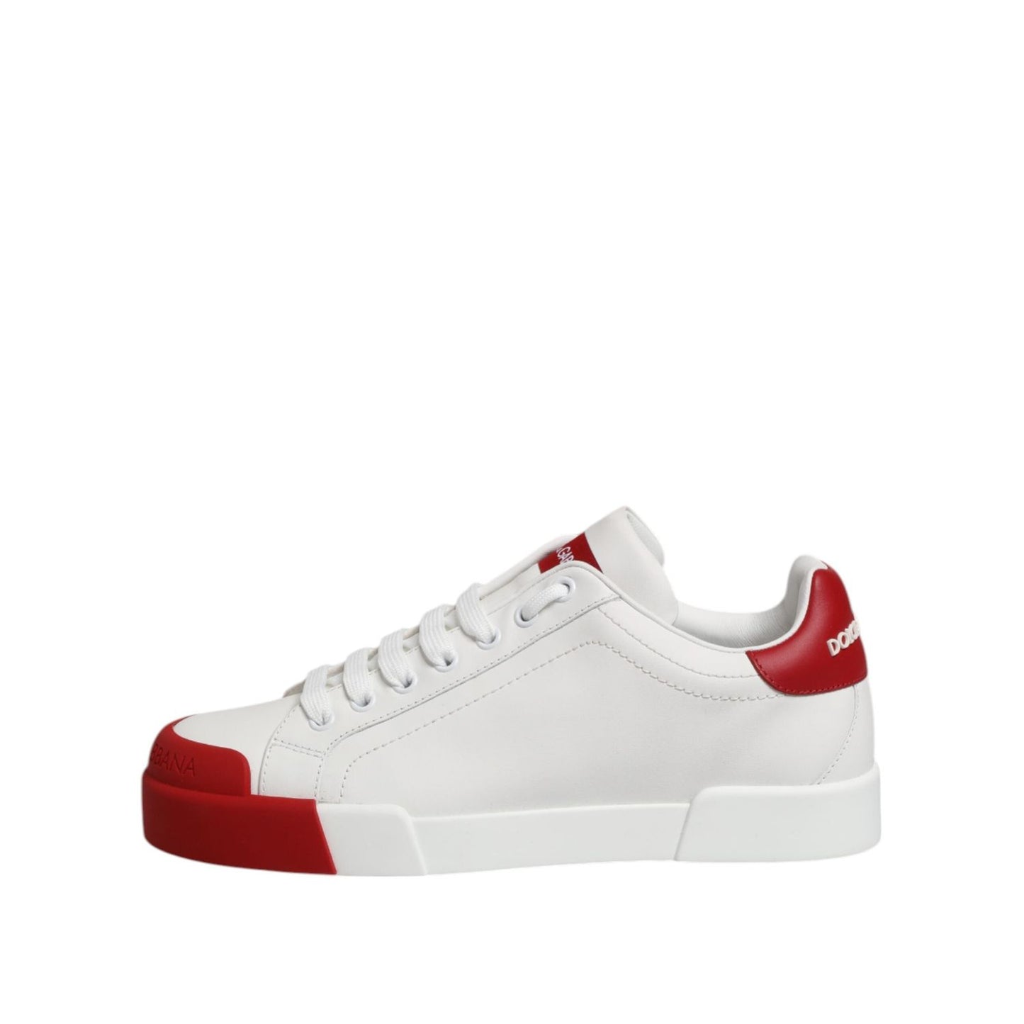 Dolce & Gabbana White Leather DG Logo Low Top Sneakers Shoes