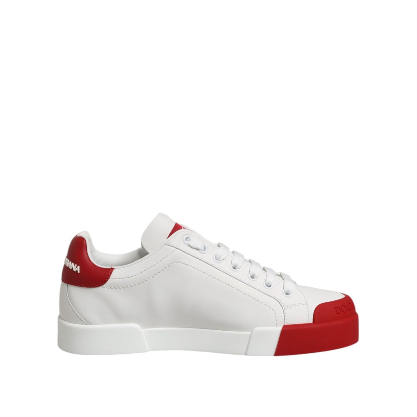 Dolce & Gabbana White Leather DG Logo Low Top Sneakers Shoes