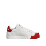 Dolce & Gabbana White Leather DG Logo Low Top Sneakers Shoes
