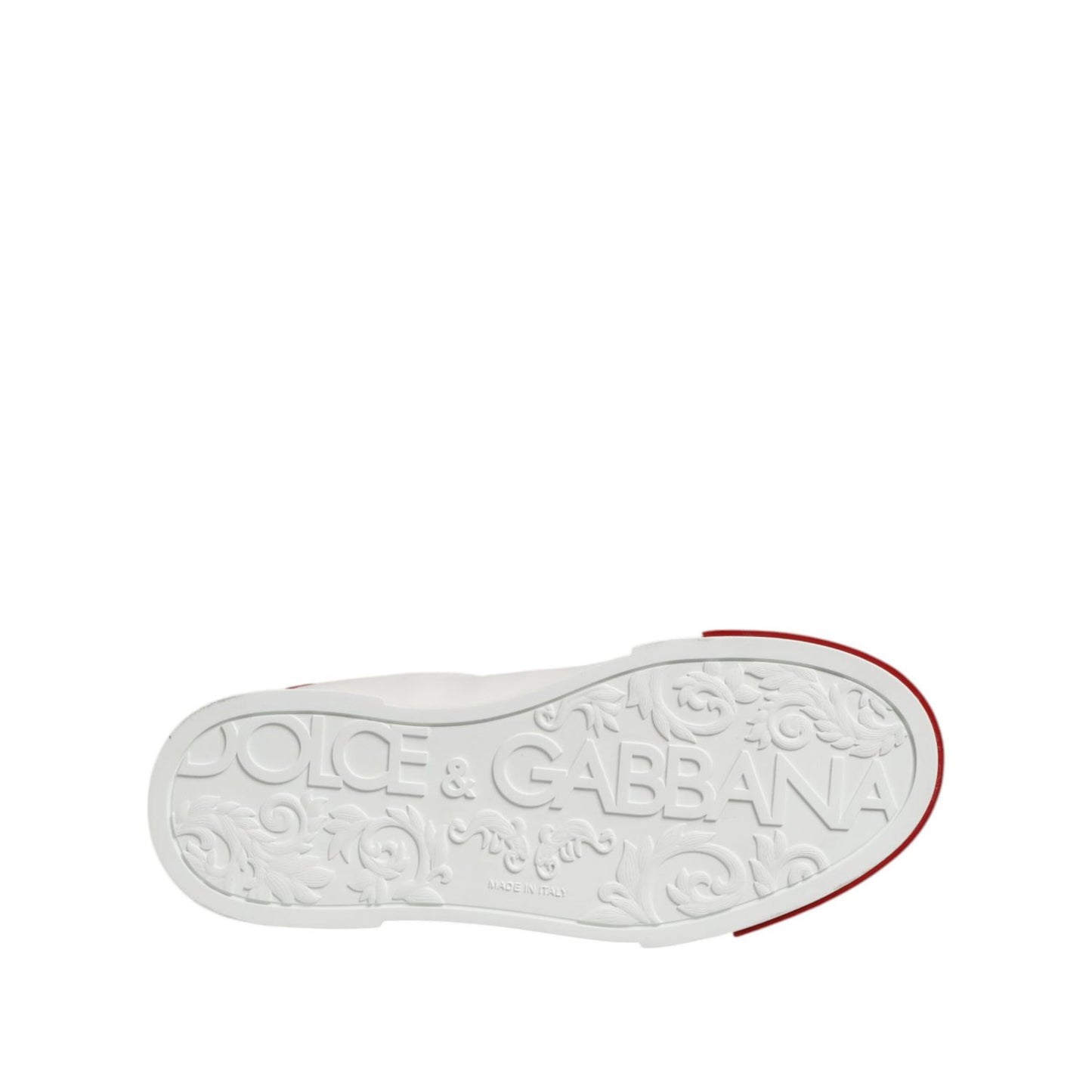 Dolce & Gabbana White Leather DG Logo Low Top Sneakers Shoes