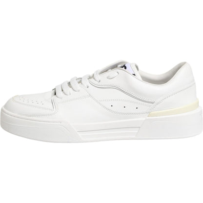 Dolce & Gabbana White Miami Leather Low Top Sneakers Shoes
