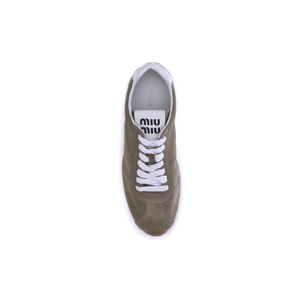 Miu Miu Suede Plume Sneakers MI-5E114EF005054F0F24-EU37.5/US7.5