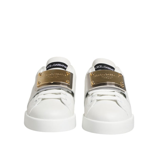 Dolce & Gabbana White Logo Plaque Low Top Men Sneakers Shoes