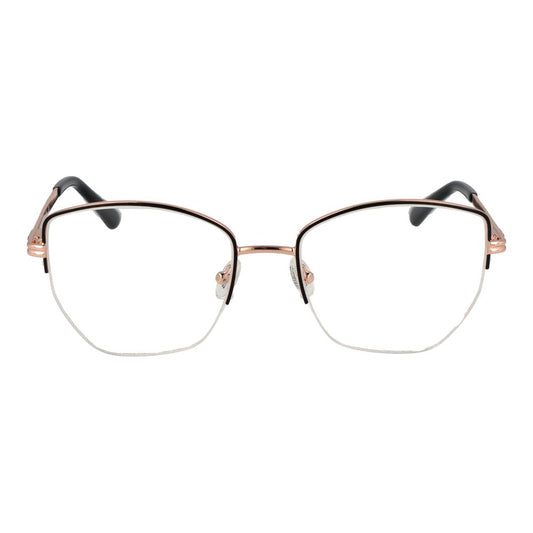 Guess Black Women Glasses Frame, half-rim, metal, square style, demo lenses with branded case. Size 53-18-140, spring hinge included.
