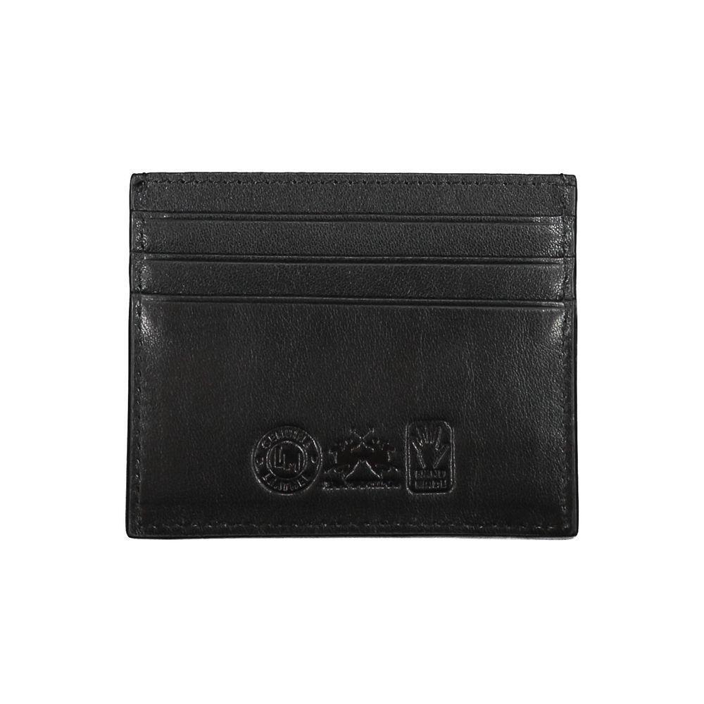 La Martina Black Leather Wallet