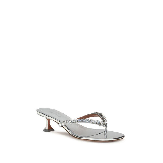Amina Muaddi Gigi Sandals AM-14S363477GIGSILVERWHIT-EU36/US6