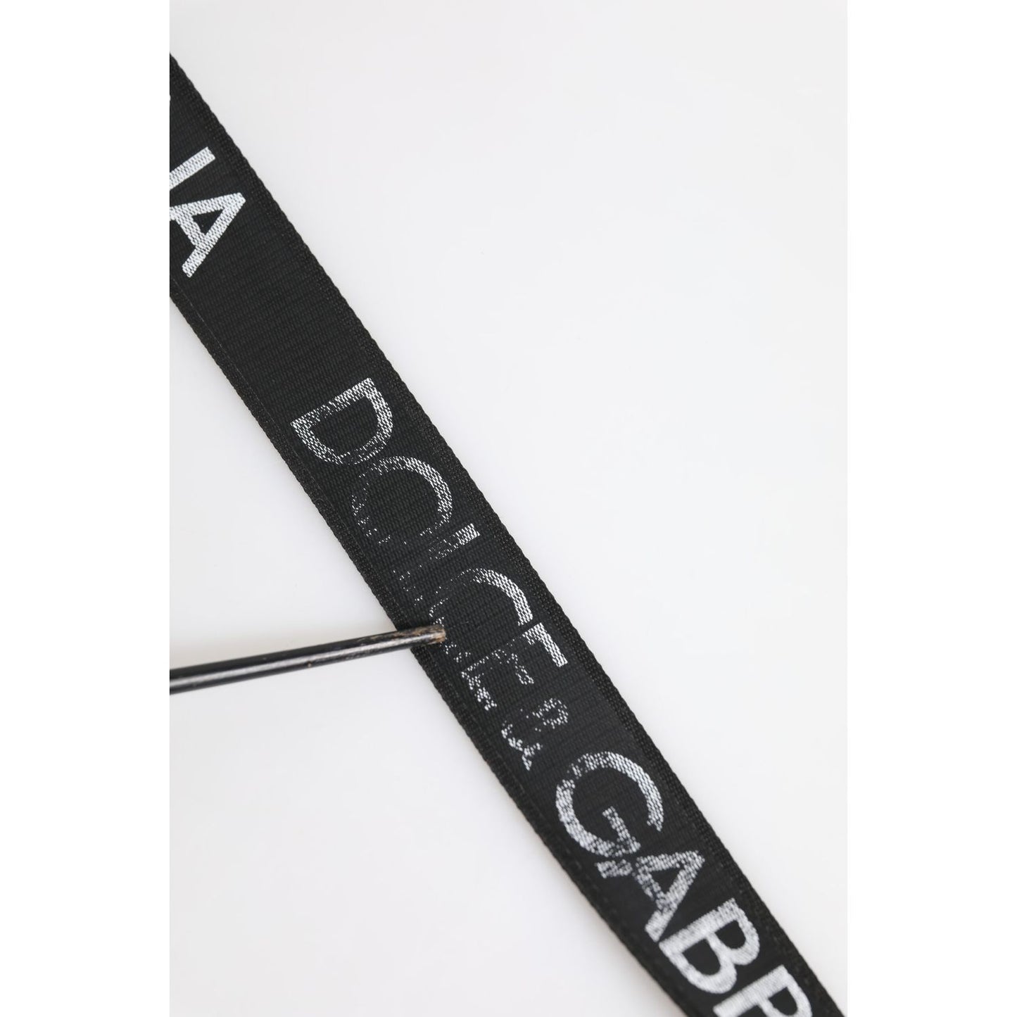 Dolce & Gabbana Black Polyester Leather Metal Buckle Belt