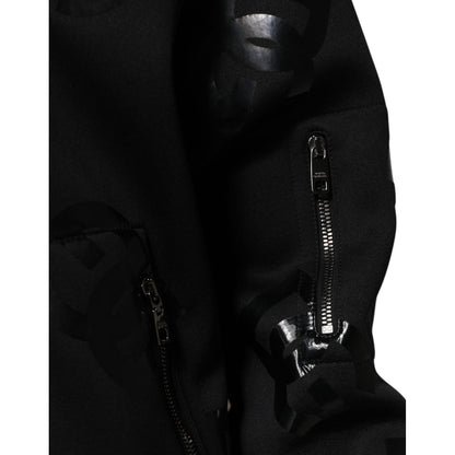 Dolce & Gabbana Black Wool Logo DG Mania Men Bomber Jacket