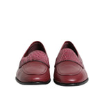 Dolce & Gabbana Burgundy Leather Formal Slip On Shoes