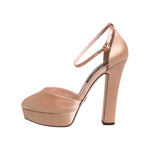 Dolce & Gabbana Pink Block Heels Ankle Strap Sandals Shoes