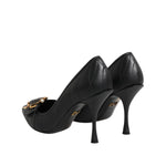 Dolce & Gabbana Black Devotion Leather Heels Pumps Shoes