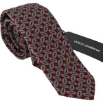 Dolce & Gabbana Red 100% Silk Printed Wide Necktie Men Tie KRA747