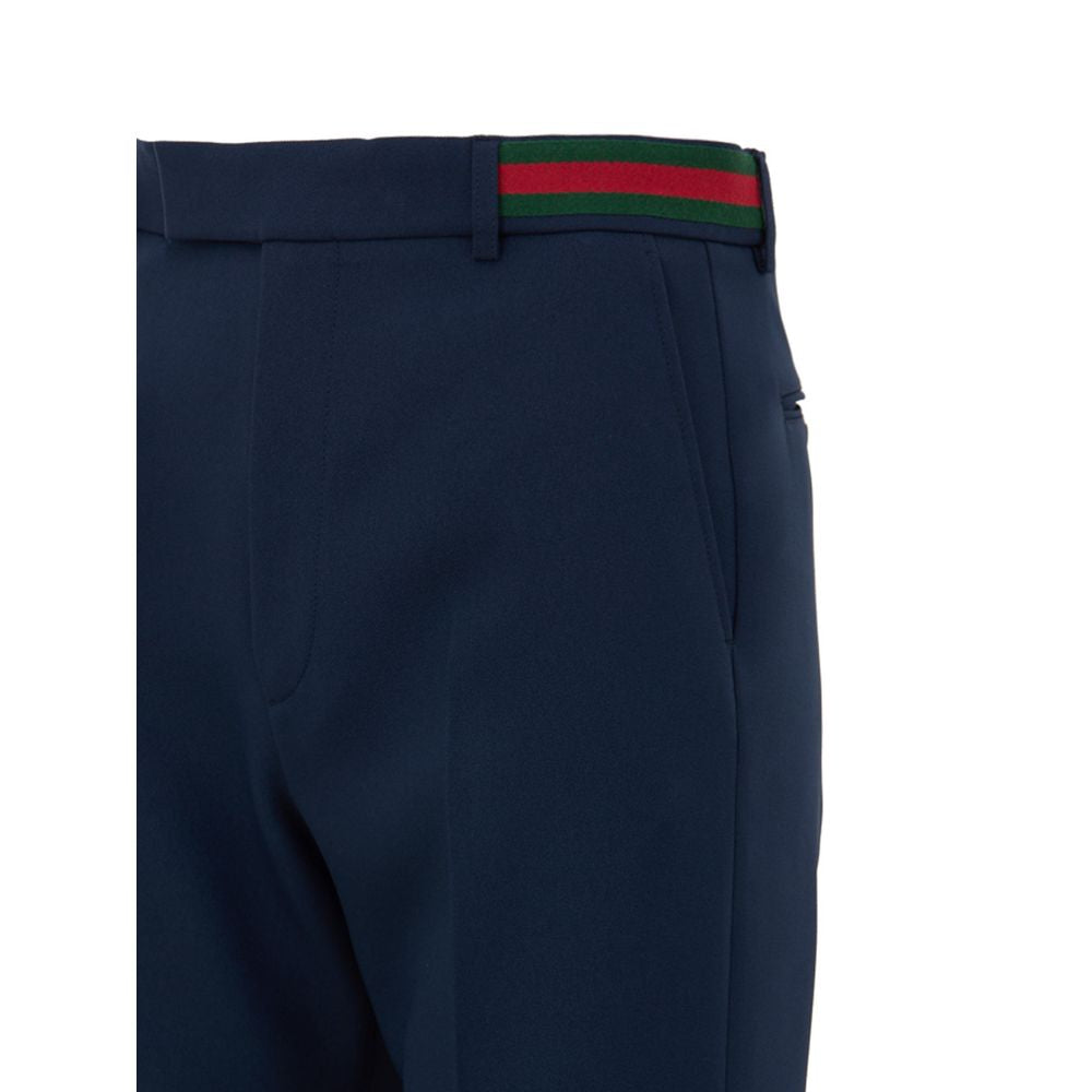 Gucci Blue Cotton Casual Pants