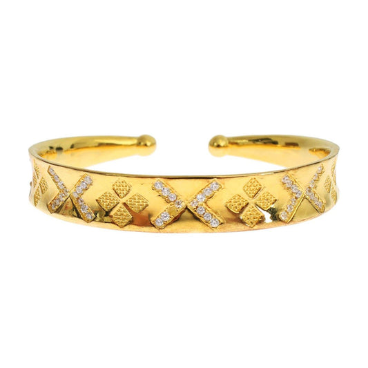 Nialaya CZ Gold Sterling 925 Silver Bangle Bracelet Bracelet