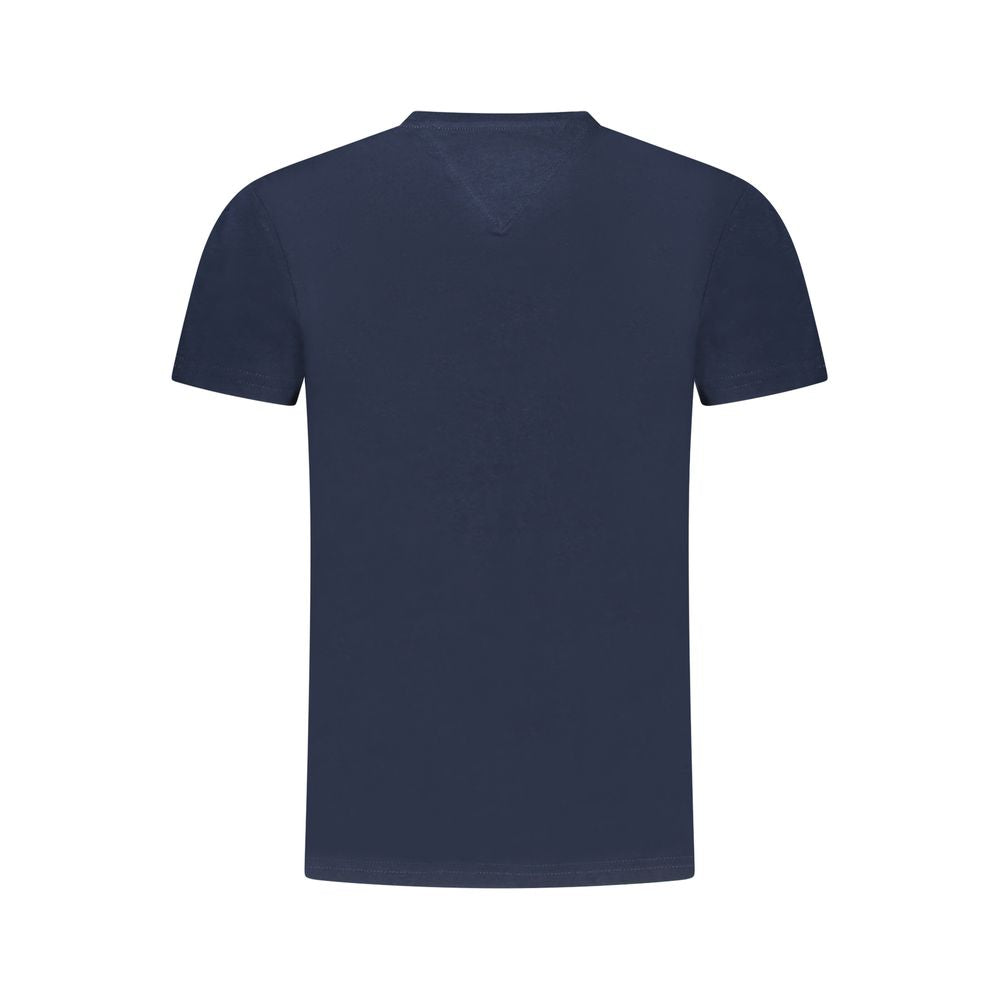 Back view of Tommy Hilfiger Blue Cotton Women T-Shirt featuring short sleeves and crew neck.