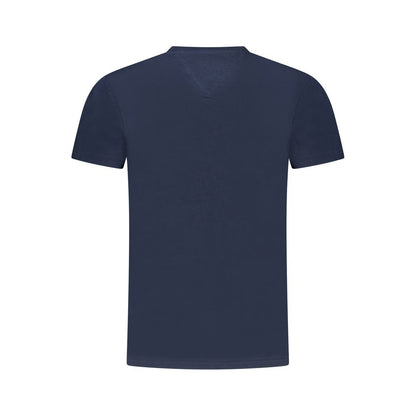 Back view of Tommy Hilfiger Blue Cotton Women T-Shirt featuring short sleeves and crew neck.