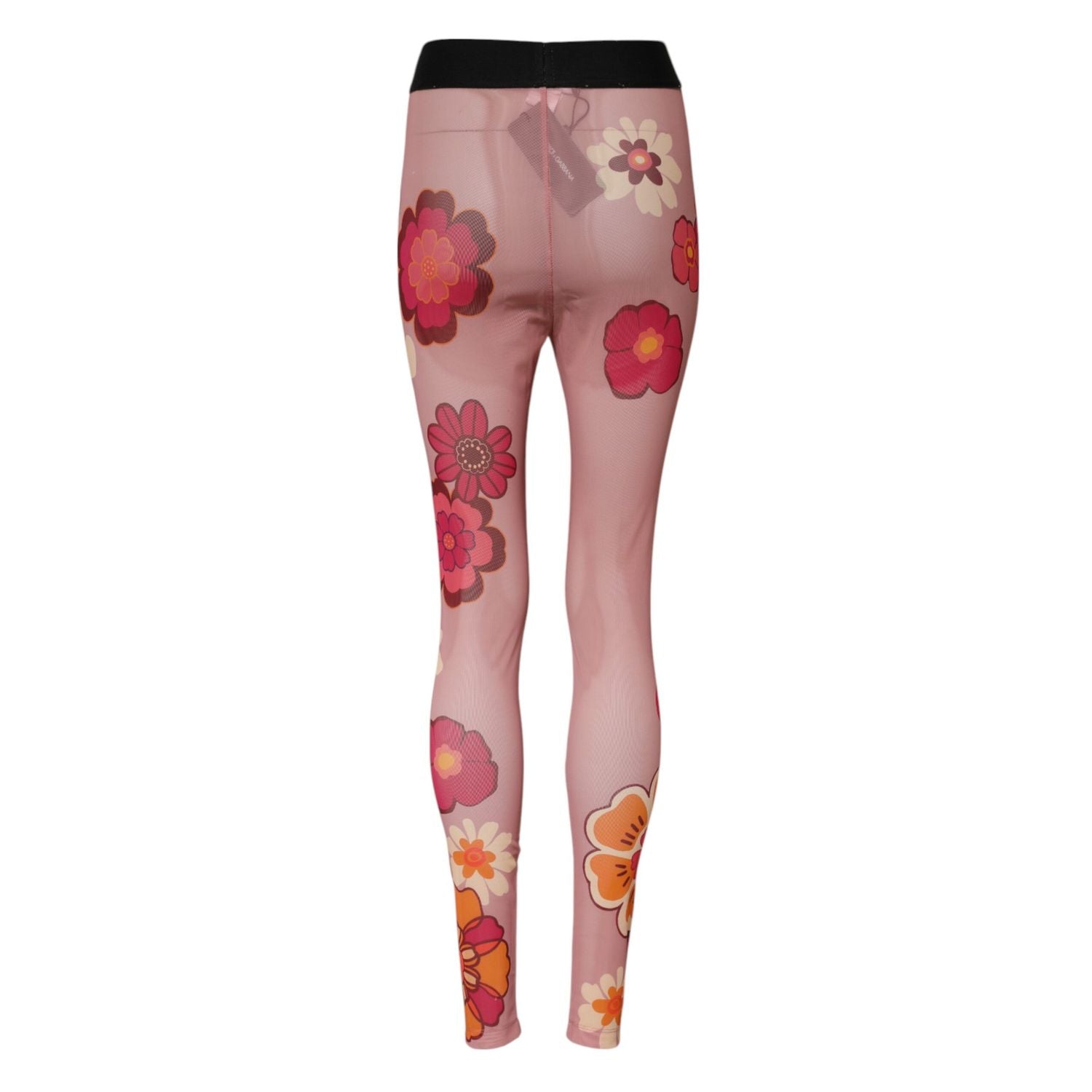 Dolce & Gabbana Pink Floral Leggings Stretch Waist Pants
