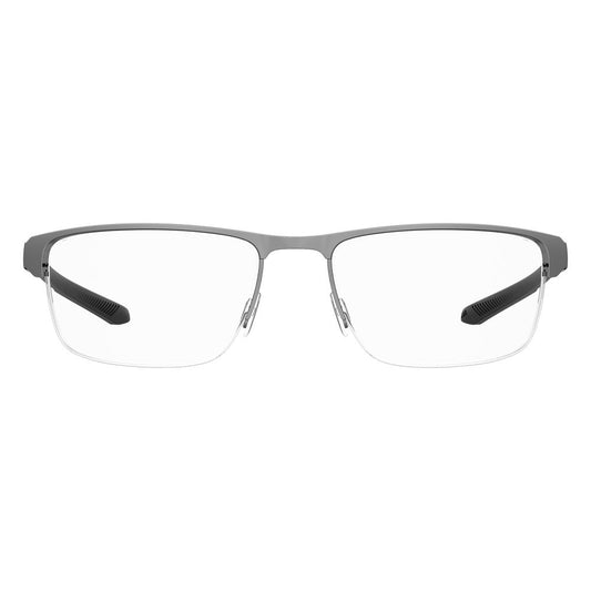 Under Armour Gray Metal Frames eyeglasses front view with clear lenses and sleek design, model UA5037GKJ1F51, dimensions 55/18/135 mm.