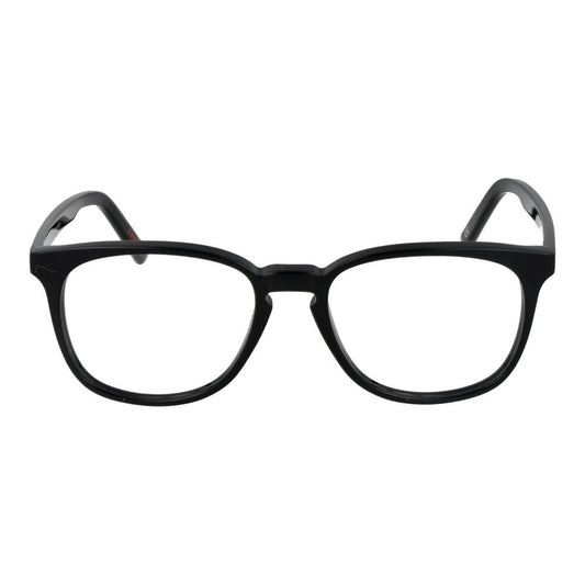 Andy Wolf Black Unisex Glasses Frame in acetate with full-rim style, size 52-17-145, includes branded case.