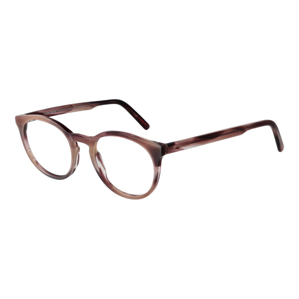 Andy Wolf Pink Unisex Glasses Frame in rose acetate, full-rim style, 49-18-145 size, includes branded case.
