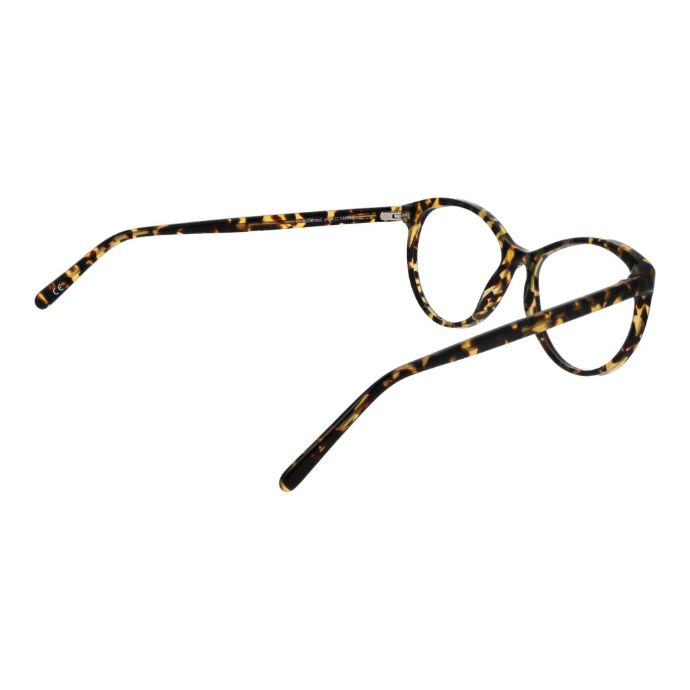 Tortoiseshell acetate glasses frame with oval full-rim design viewed from side angle.