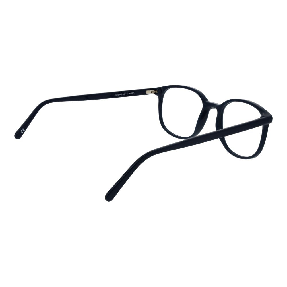 Andy Wolf Blue Unisex Glasses Frame, full-rim acetate in blue, size 54-19-145, with demo lenses and branded case included.