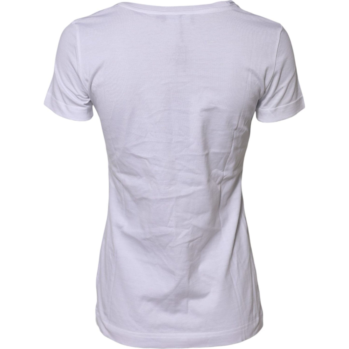 Dolce & Gabbana White Short Sleeves Crew Neck Top T-shirt TSH91277-38