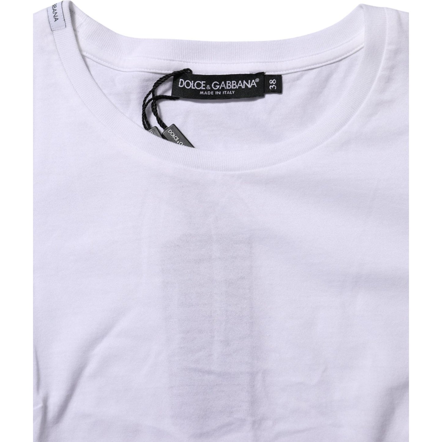 Dolce & Gabbana White Short Sleeves Crew Neck Top T-shirt TSH91277-38