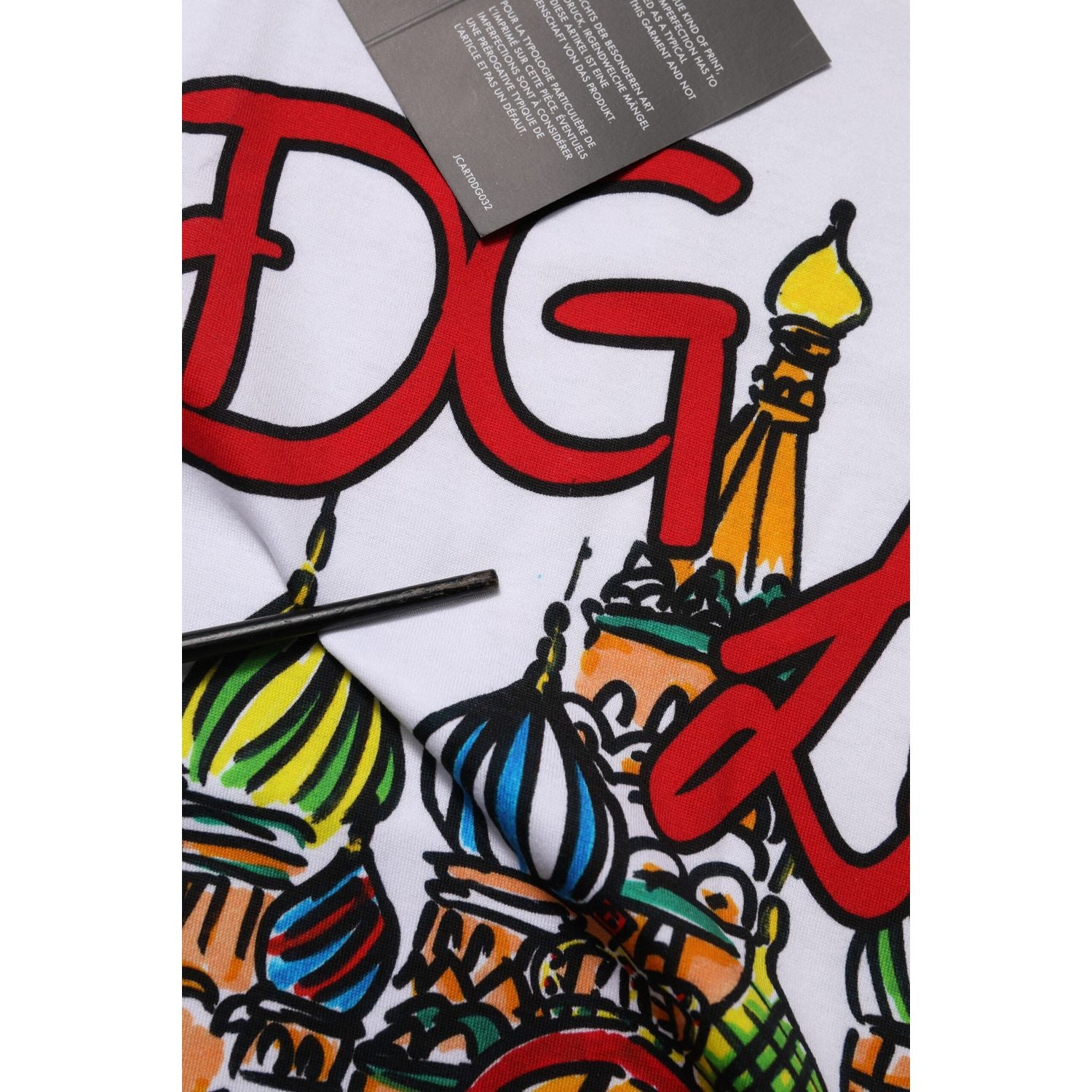 Dolce & Gabbana White DG Loves Moscow Cotton Crew Neck T-shirt