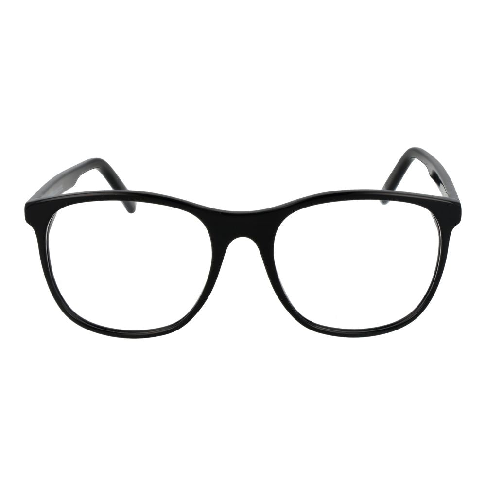 Andy Wolf Black Unisex Glasses Frame in acetate, full-rim design, ideal for both genders, featuring demo lenses and unique panto style.