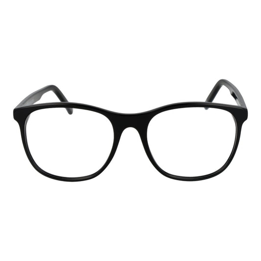 Andy Wolf Black Unisex Glasses Frame in acetate, full-rim design, ideal for both genders, featuring demo lenses and unique panto style.