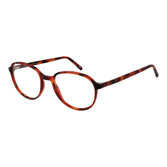 Andy Wolf Red Unisex Glasses Frame in acetate, full-rim style with demo lenses, 53mm width, panto design, includes branded case.
