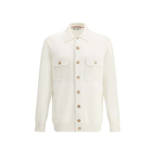 Brunello Cucinelli White Cashmere Cardigan