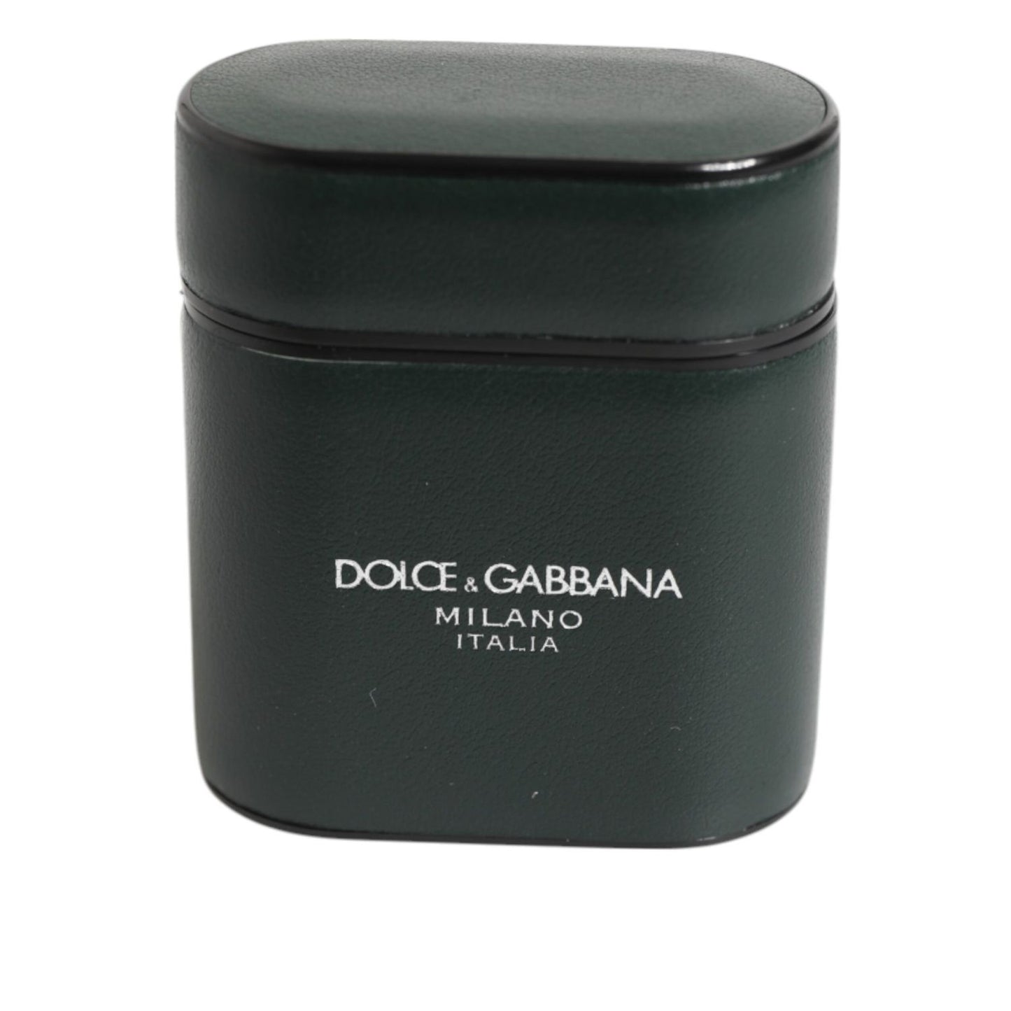 Dolce & Gabbana Black Leather Logo Print Flip Holder Men Airpods Case