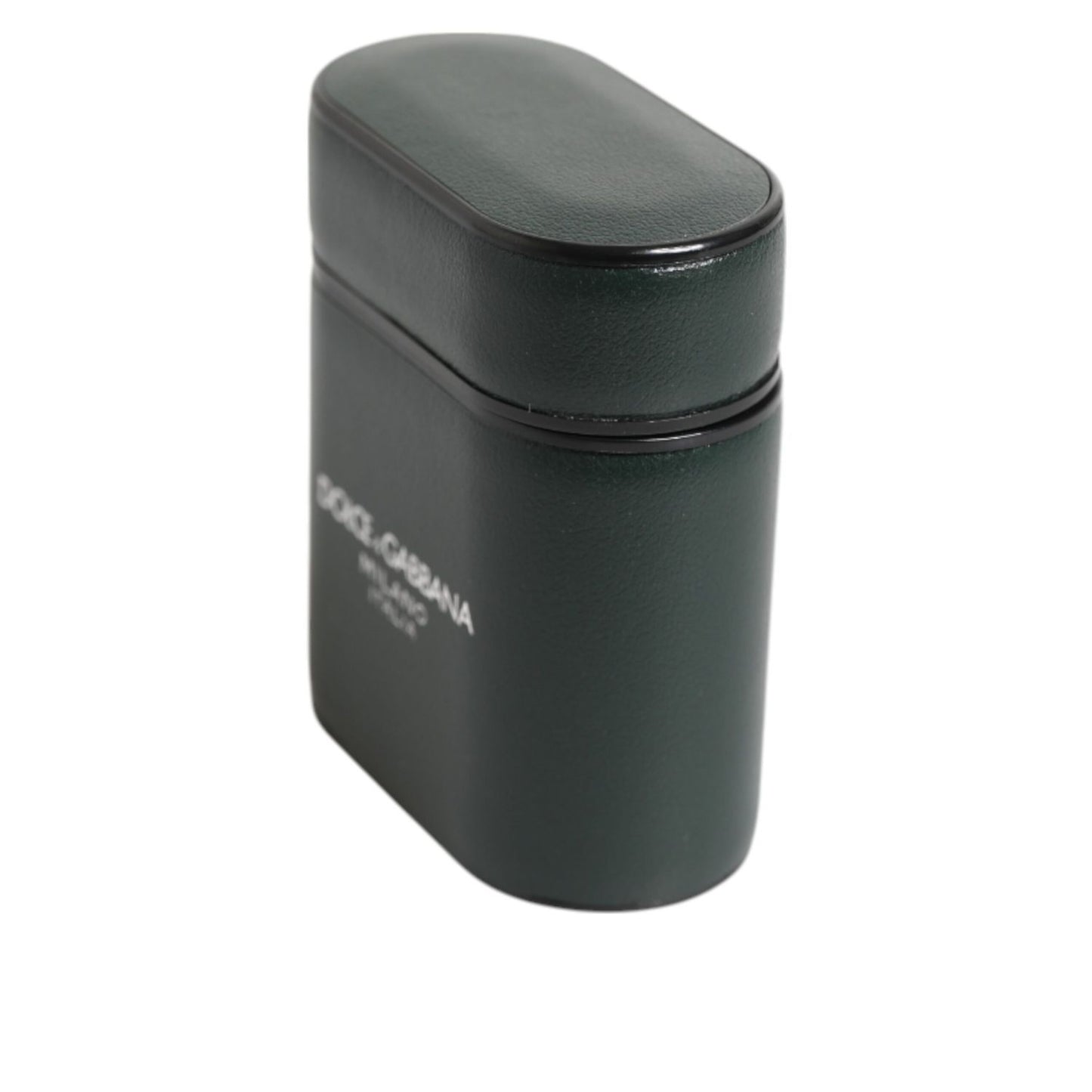 Dolce & Gabbana Black Leather Logo Print Flip Holder Men Airpods Case