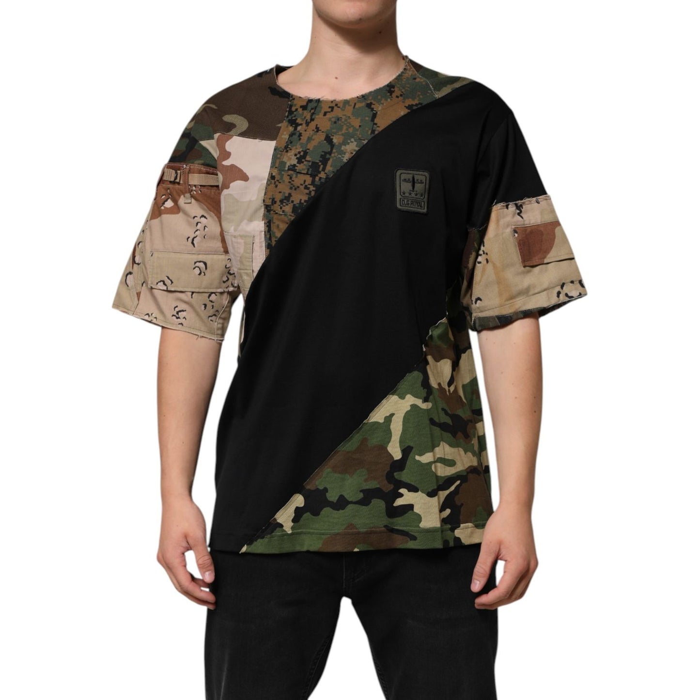 Dolce & Gabbana Multicolor Patchwork Cotton CrewNeck  T-shirt