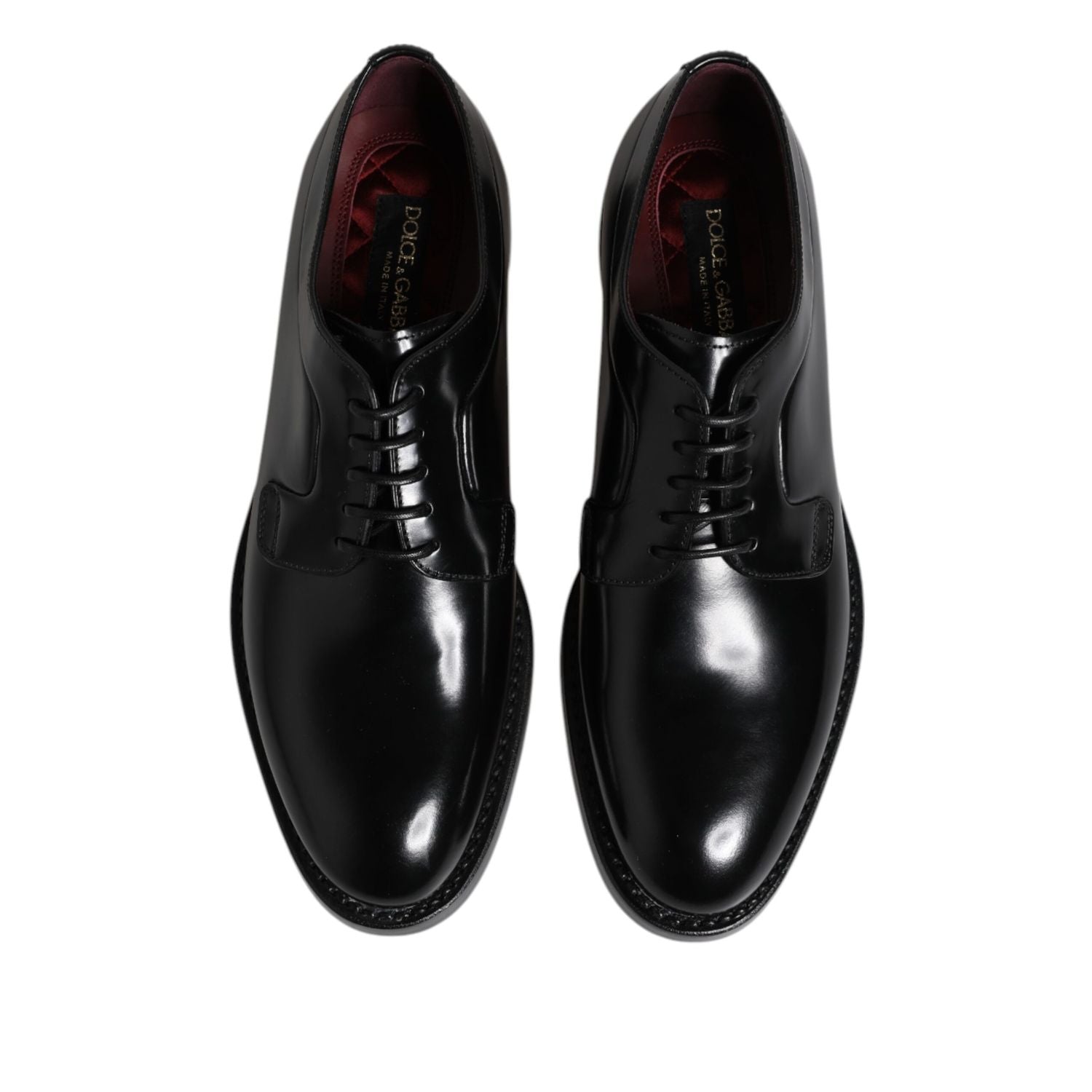 Dolce & Gabbana Black Calf Leather Lace Up Dress Shoes