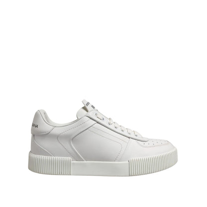 Dolce & Gabbana White Miami Leather Low Top Sneakers Shoes