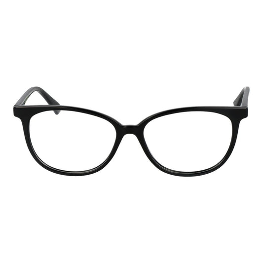 Polaroid Black Women Glasses Frame, full-rim black polyamide round frames with demo lenses.