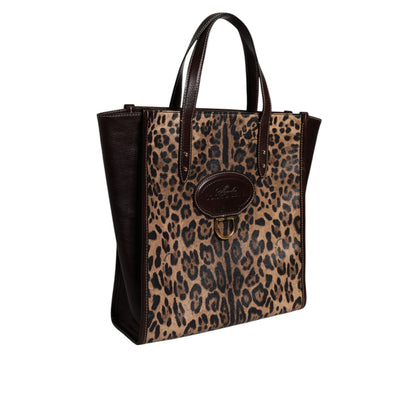 Dolce & Gabbana Multicolor Leopard Shopping Tote Shoulder WomenBorse Bag
