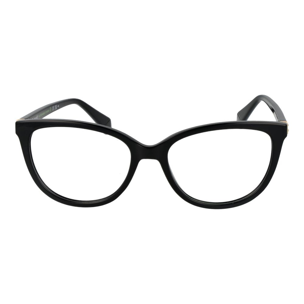 Polaroid Black Unisex Glasses Frame in full-rim rectangle style, with black polyamide body, demo lenses, and included branded case.