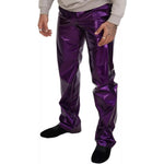 Dolce & Gabbana Purple Metallic Nylon Straight Trouser Pants