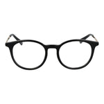 Polaroid Black Unisex Glasses Frame, full-rim polyester with demo lenses, classic style eyewear for all genders.