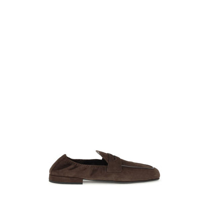 Prada Brown Lamb Ovis Aries Aries Slip-On Loafers
