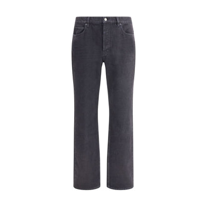 Saint Laurent Black Cotton Straight-Leg Jeans