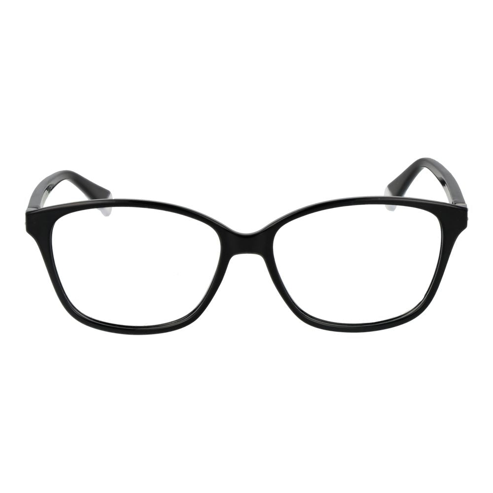 Polaroid Black Women Glasses Frame, full-rim rectangle style in black polyamide with demo lenses, size 55-15-145.