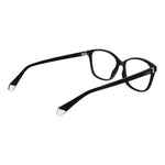 Polaroid Black Women Glasses Frame with full-rim black polyamide rectangle design, ideal for modern style, included with branded case.